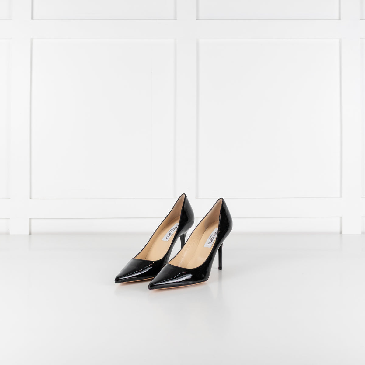 Jimmy Choo Black Patent Pointed Toe Heels