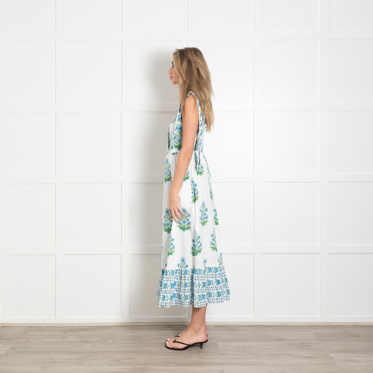 Pink City Prints Elena Posey Flower Print Cotton Sun Dress