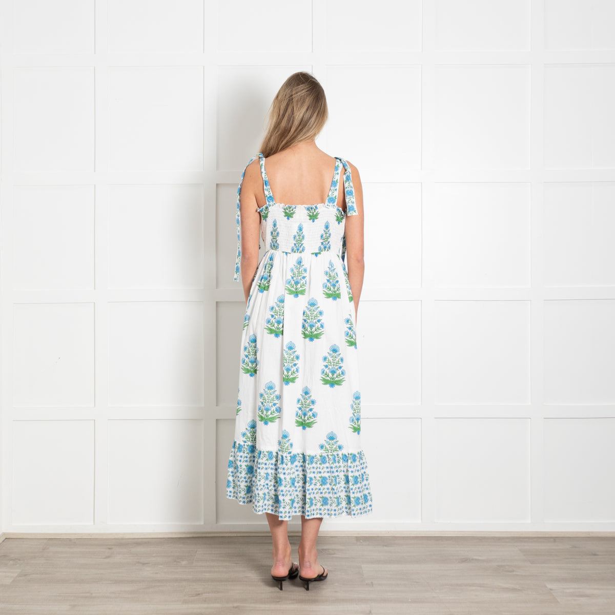 Pink City Prints Elena Posey Flower Print Cotton Sun Dress