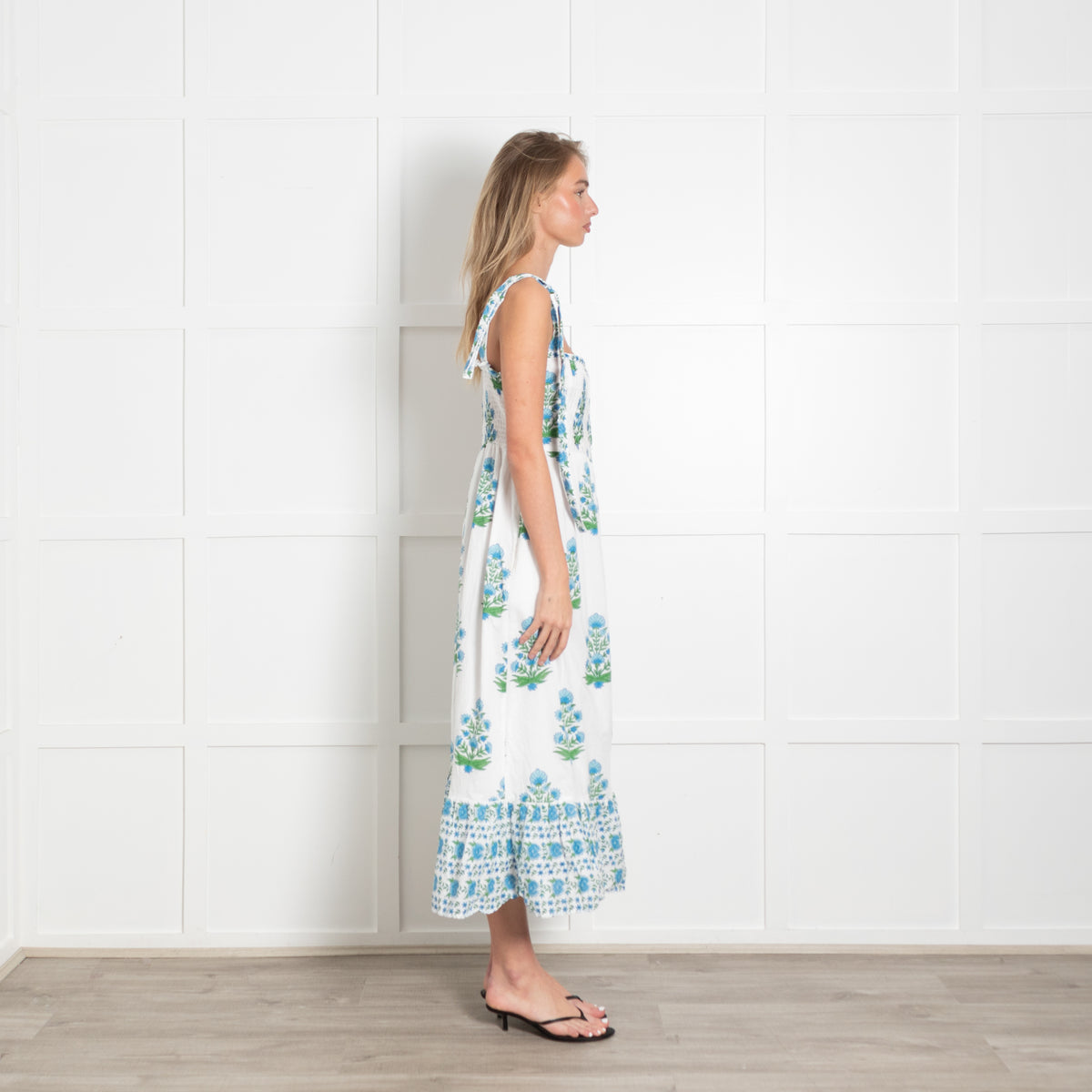 Pink City Prints Elena Posey Flower Print Cotton Sun Dress