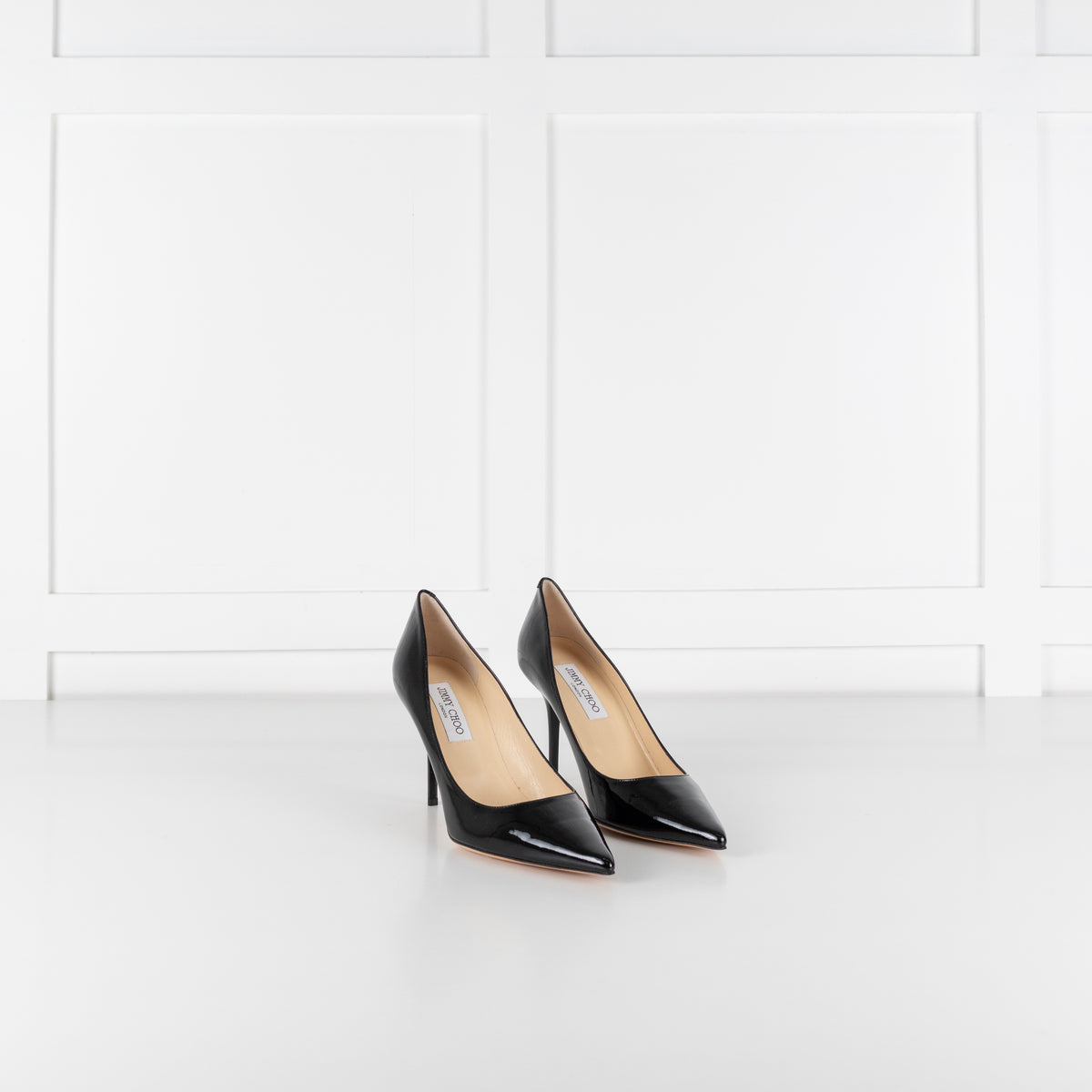 Jimmy Choo Black Patent Pointed Toe Heels