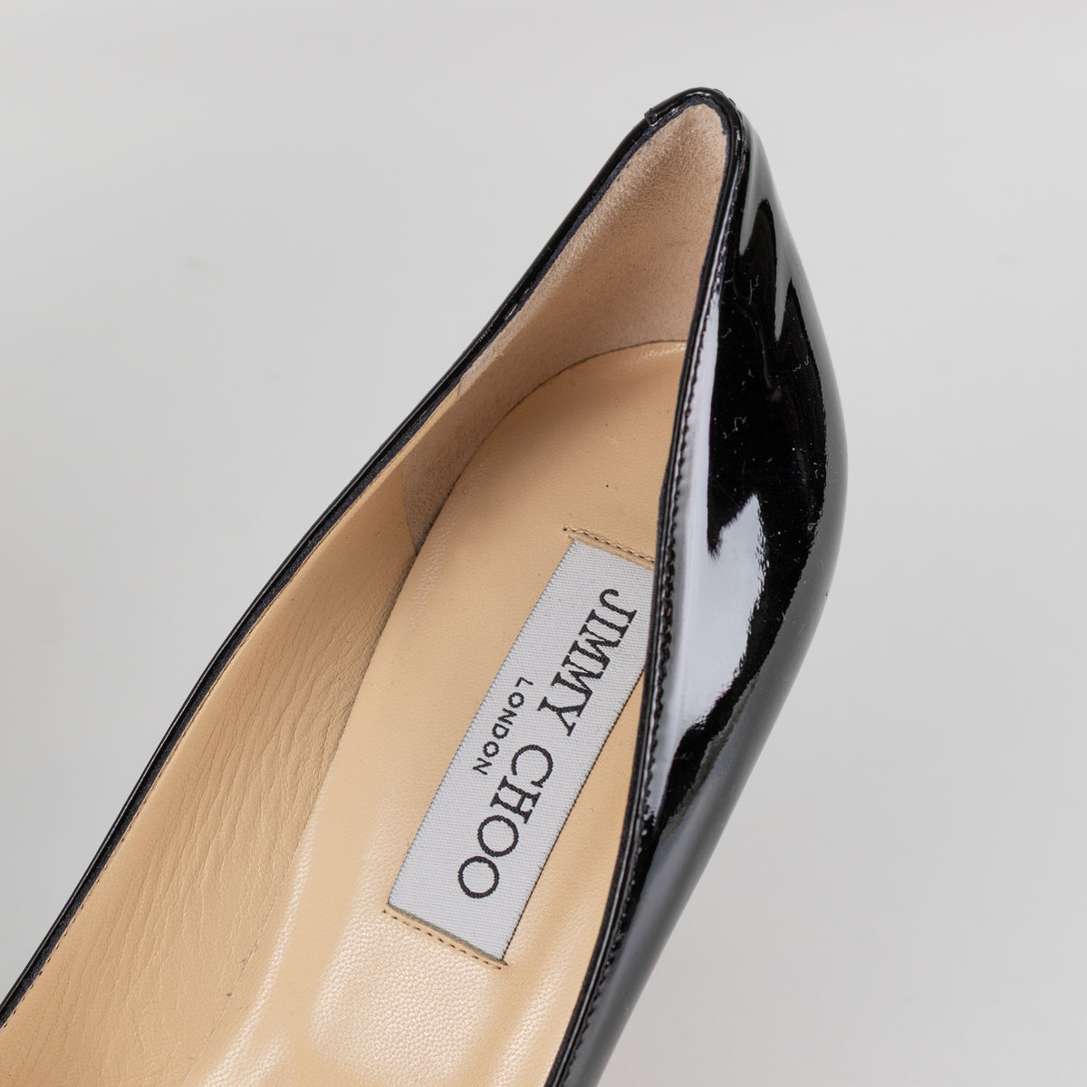Jimmy Choo Black Patent Pointed Toe Heels