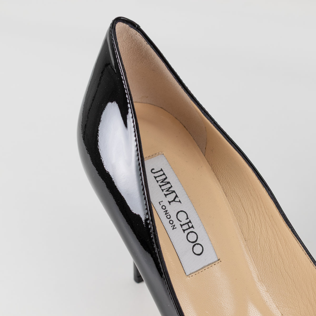 Jimmy Choo Black Patent Pointed Toe Heels