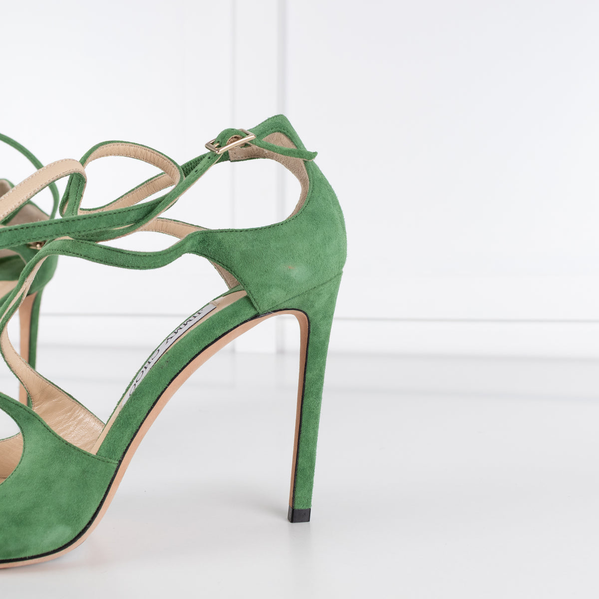 Jimmy Choo Green Suede Lancer Heels