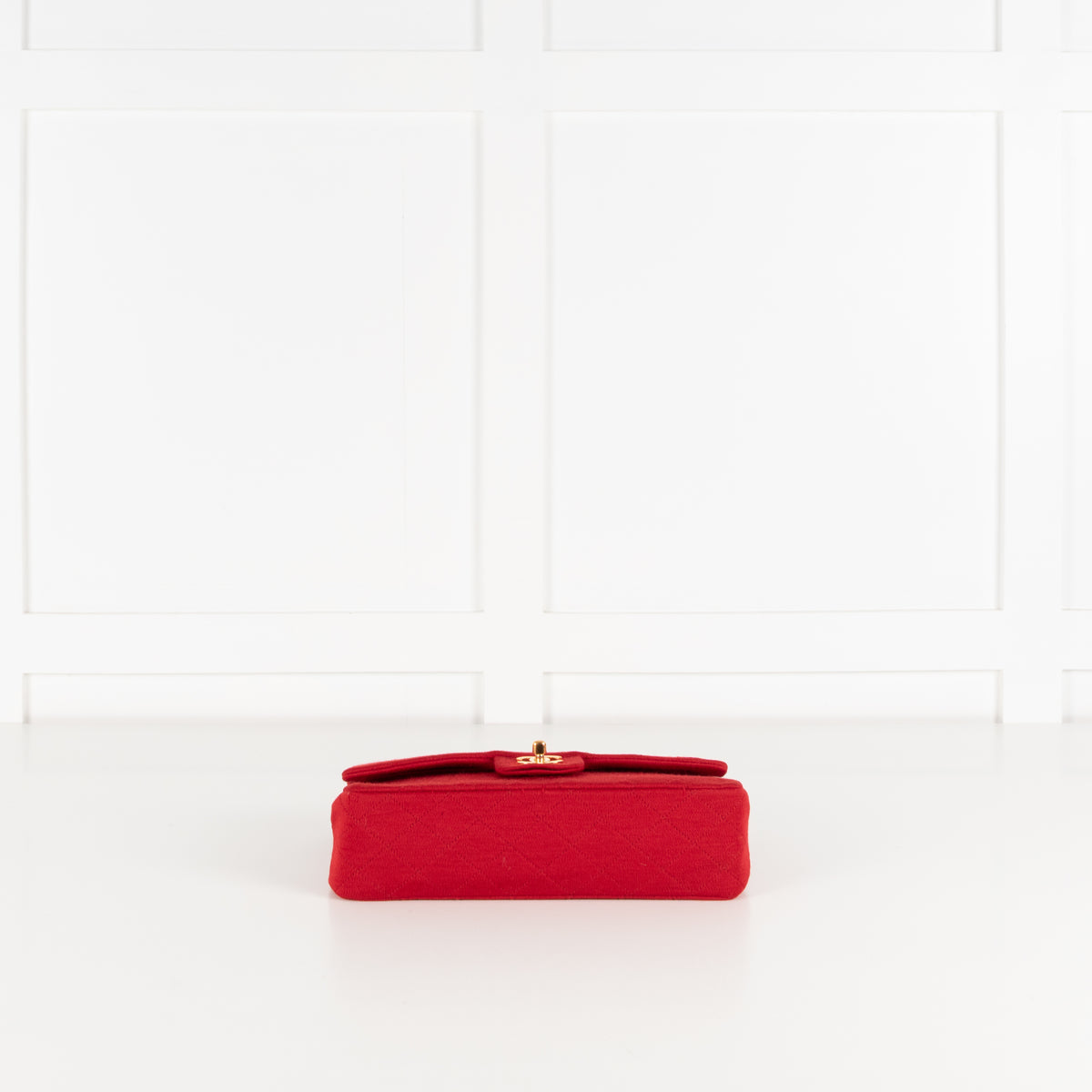 Chanel Red Jersey Quilted Medium Double Flap Handbag