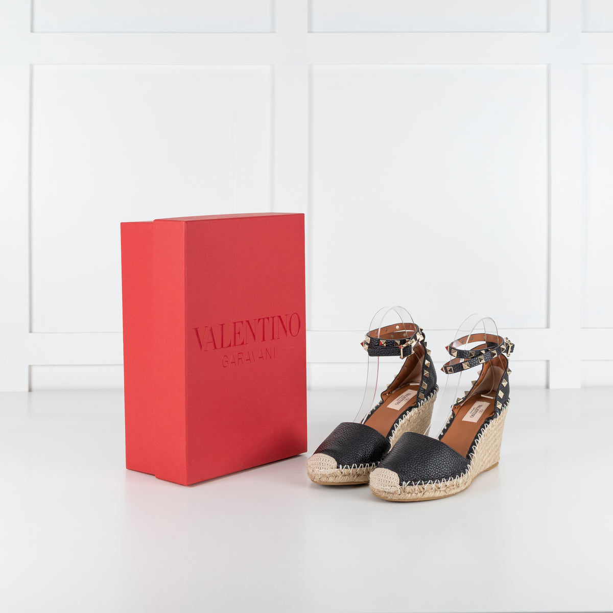 Valentino Garavani Rockstud  Black Espadrilles