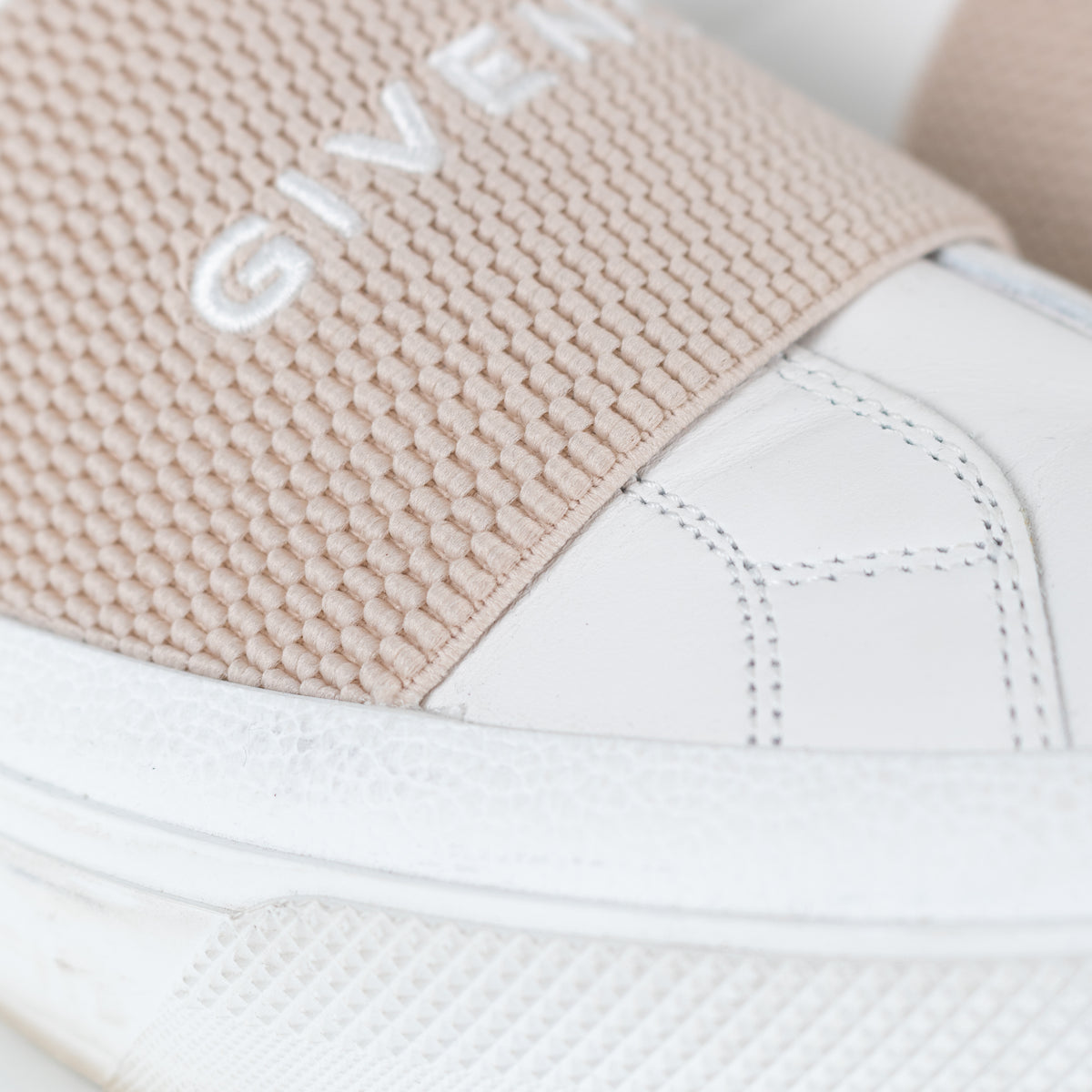 Givenchy White Beige City Sport Leather Trainers