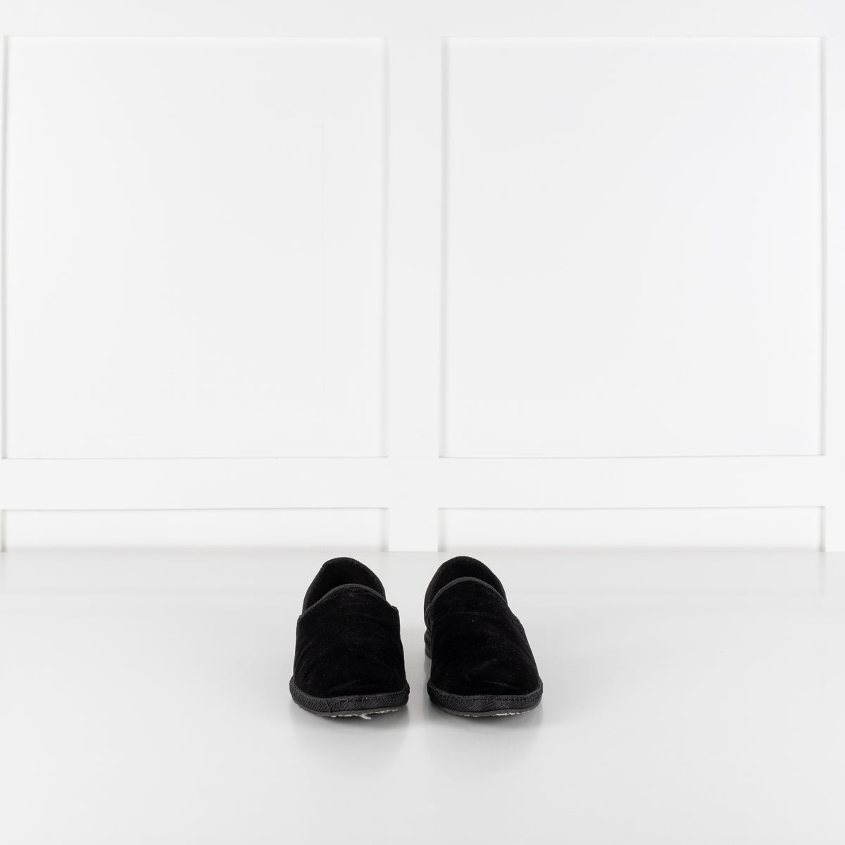 The Row Black Velvet Friulane Leather Flats