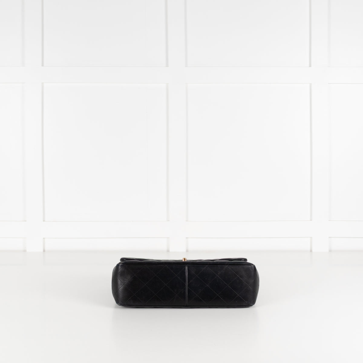 Chanel Black Lambskin Jumbo Matelasse Double Flap Double