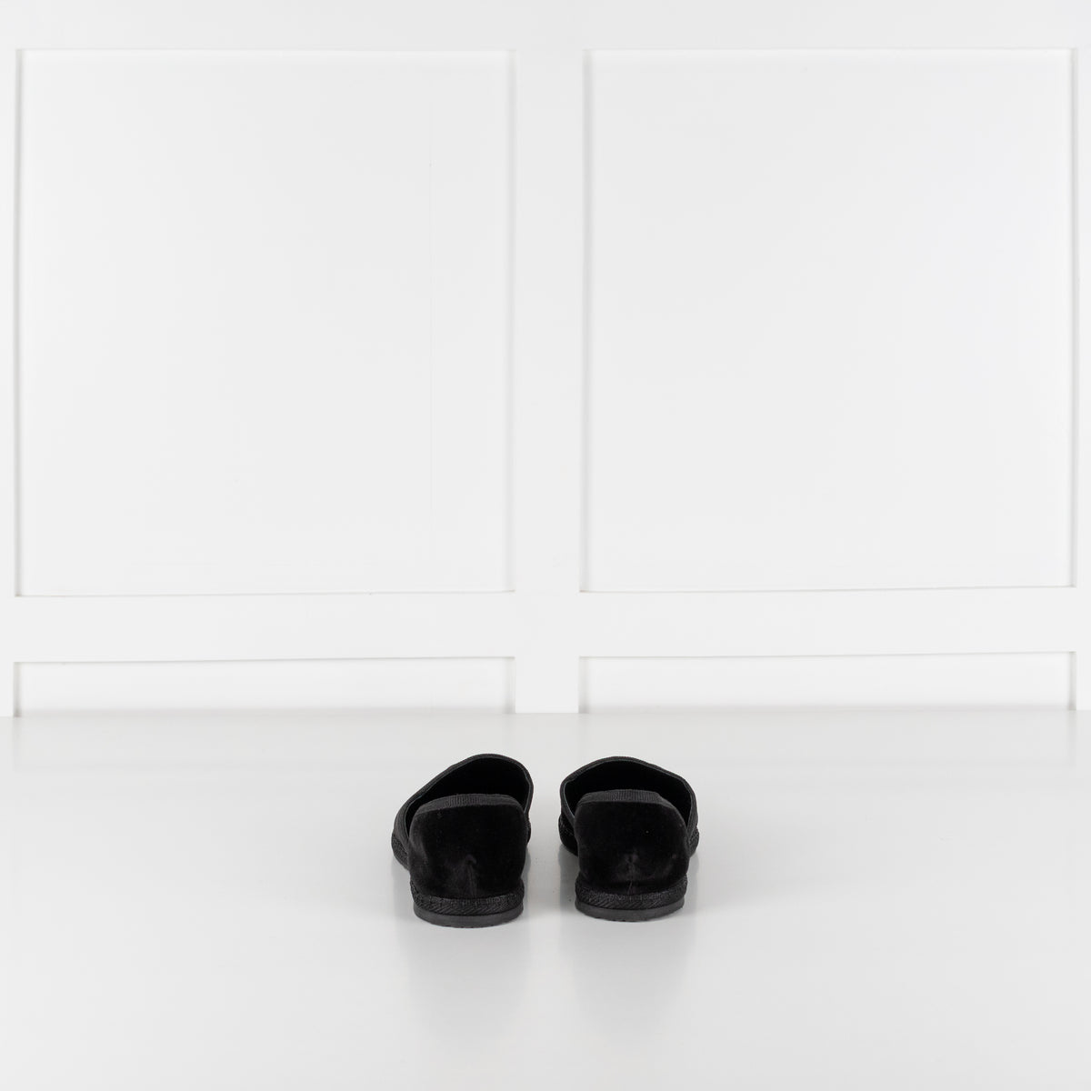 The Row Black Velvet Friulane Leather Flats