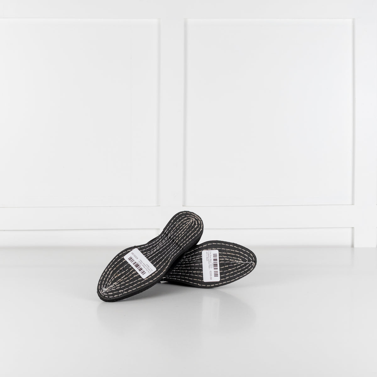 The Row Black Velvet Friulane Leather Flats
