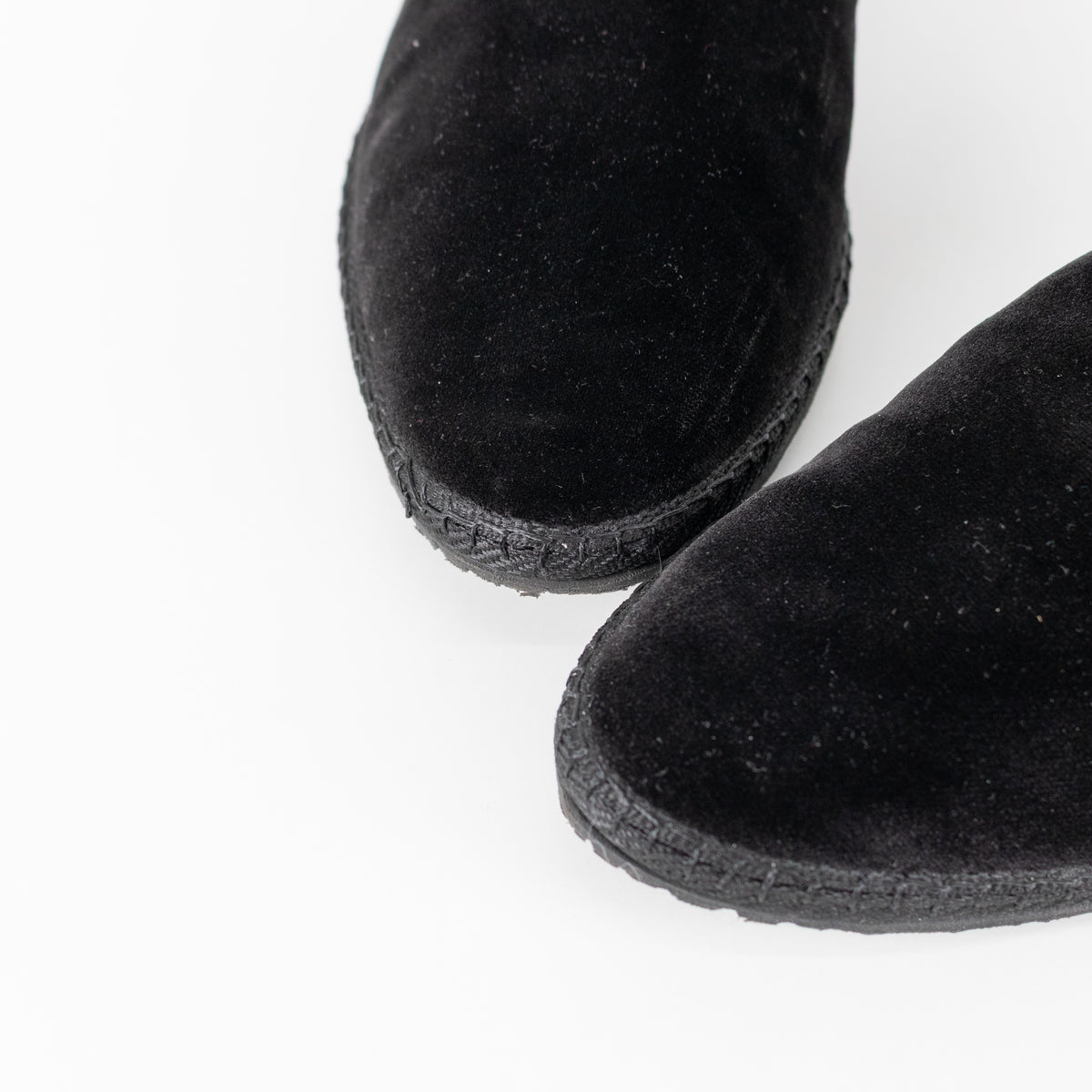 The Row Black Velvet Friulane Leather Flats