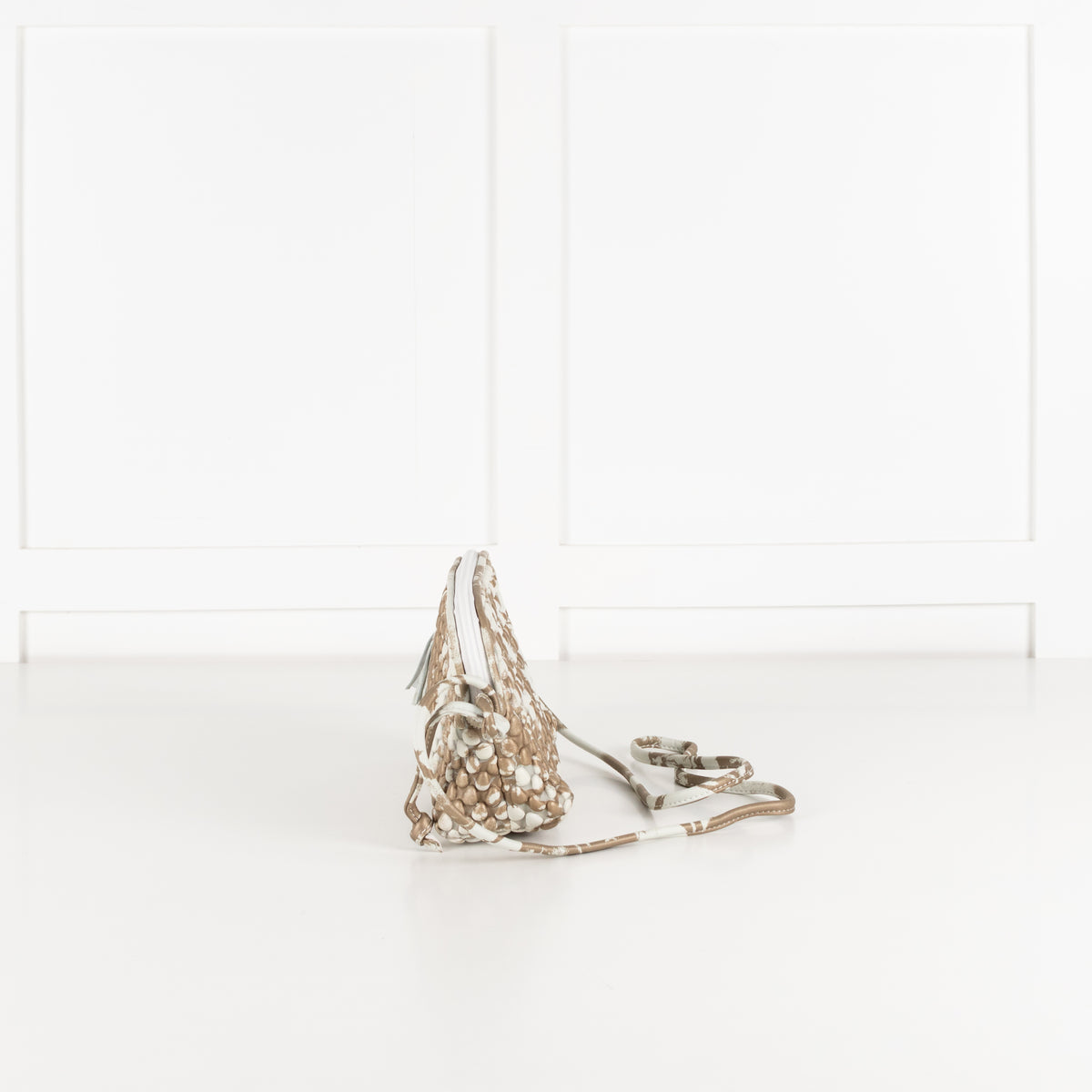 Tissa Fontaneda  White And Gold Tasselled Crossbody Bag