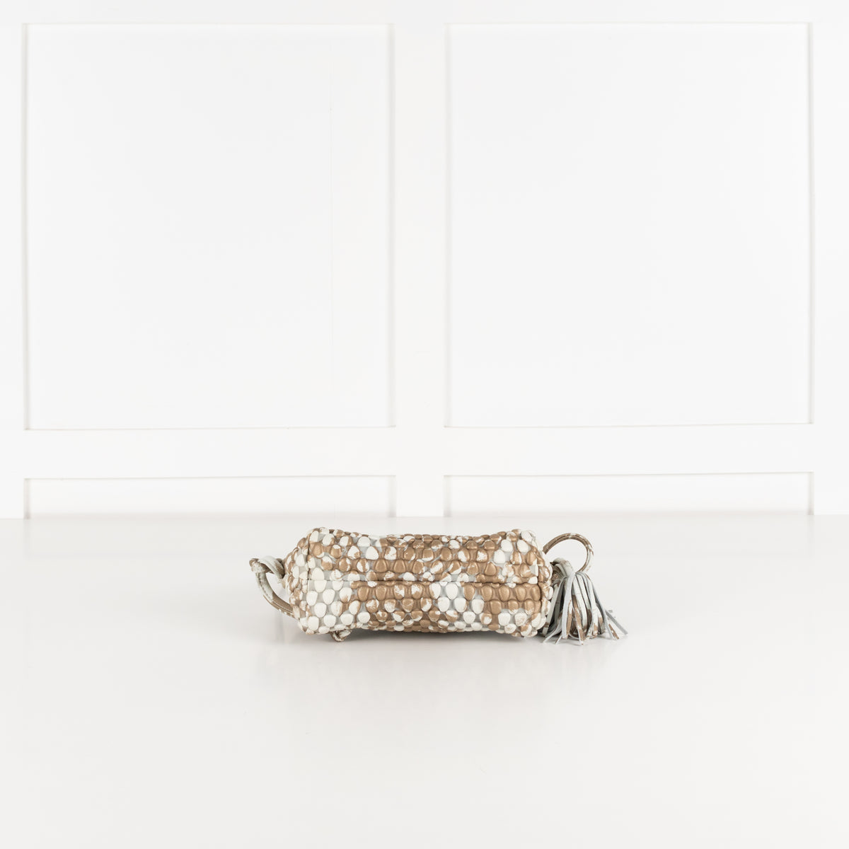 Tissa Fontaneda  White And Gold Tasselled Crossbody Bag