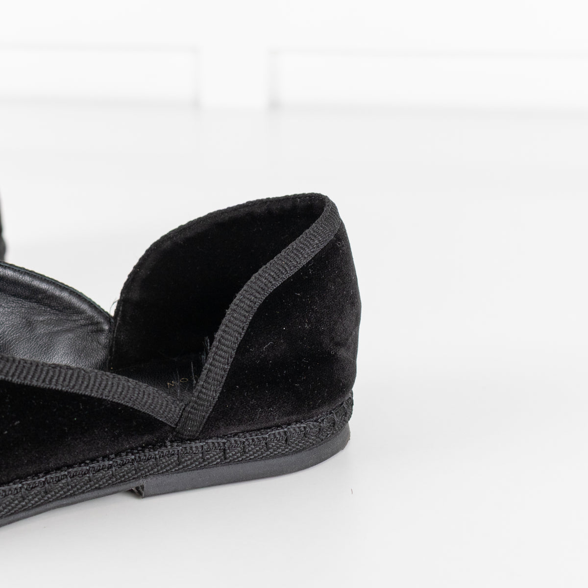 The Row Black Velvet Friulane Leather Flats