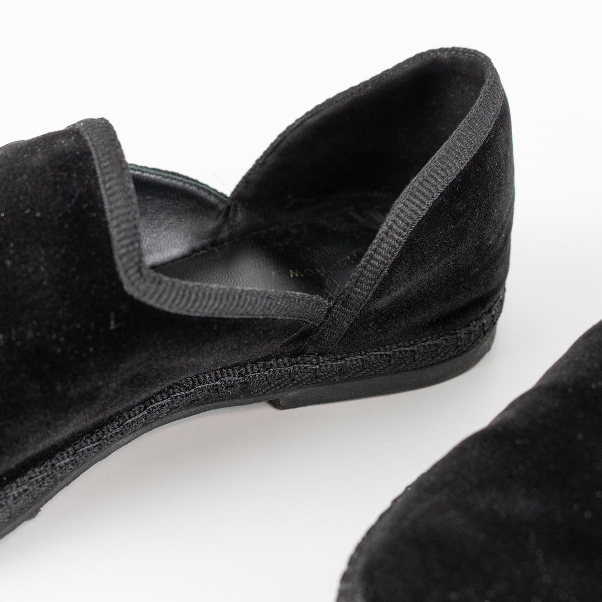 The Row Black Velvet Friulane Leather Flats