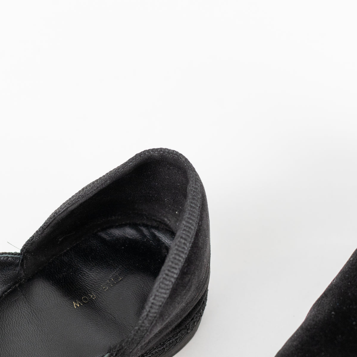 The Row Black Velvet Friulane Leather Flats