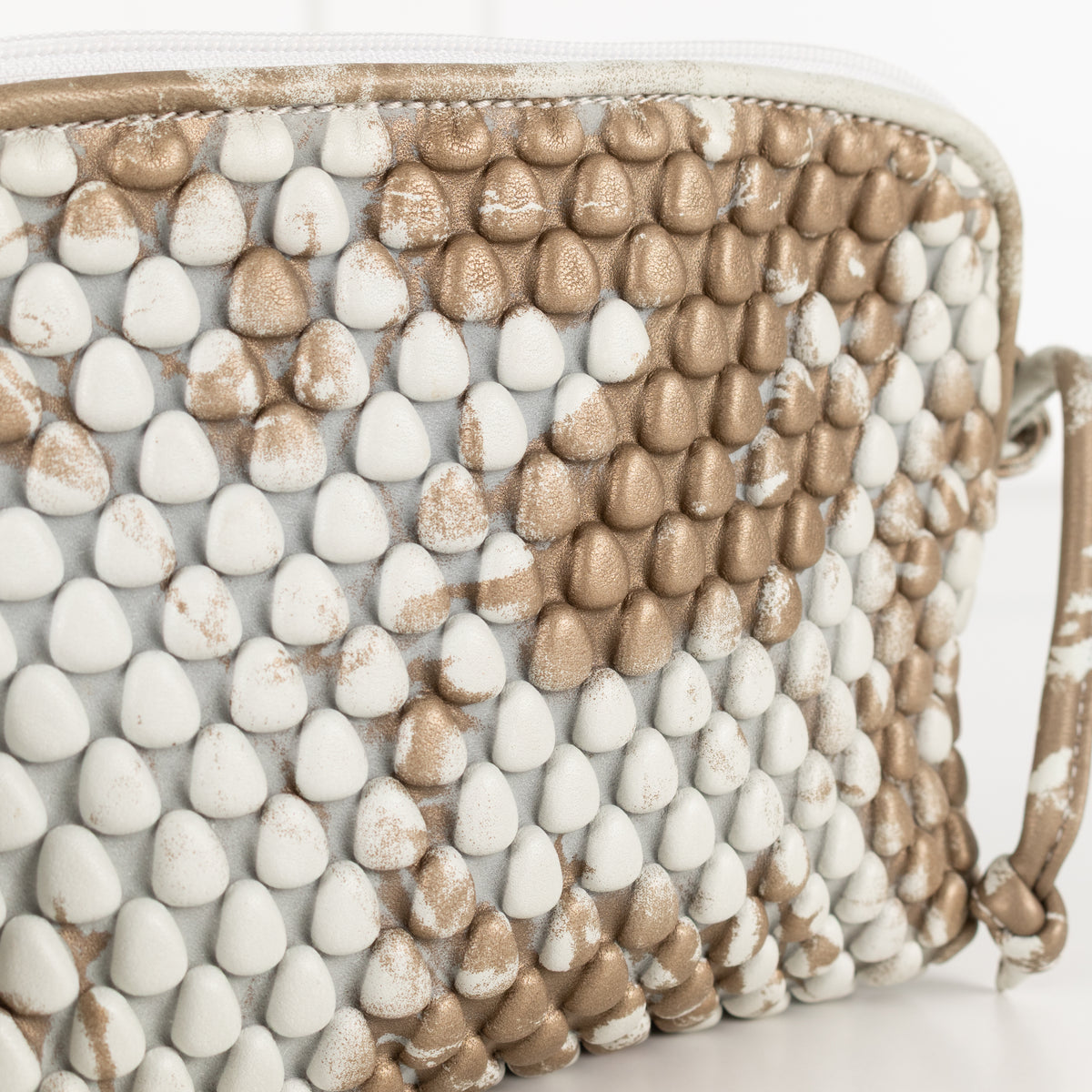 Tissa Fontaneda  White And Gold Tasselled Crossbody Bag