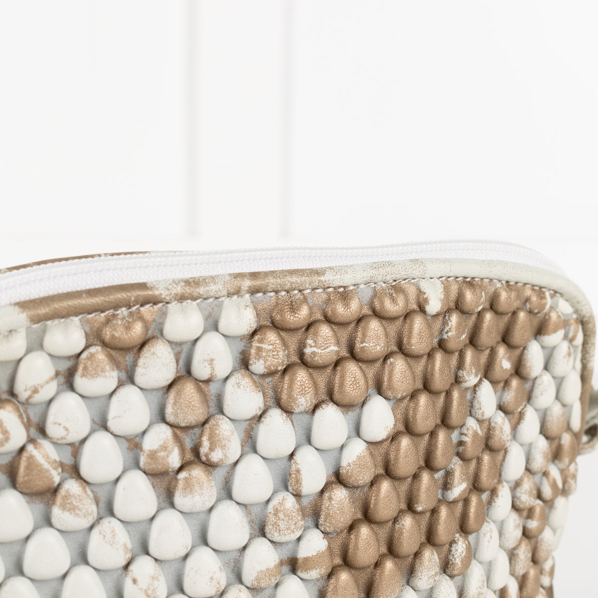 Tissa Fontaneda  White And Gold Tasselled Crossbody Bag