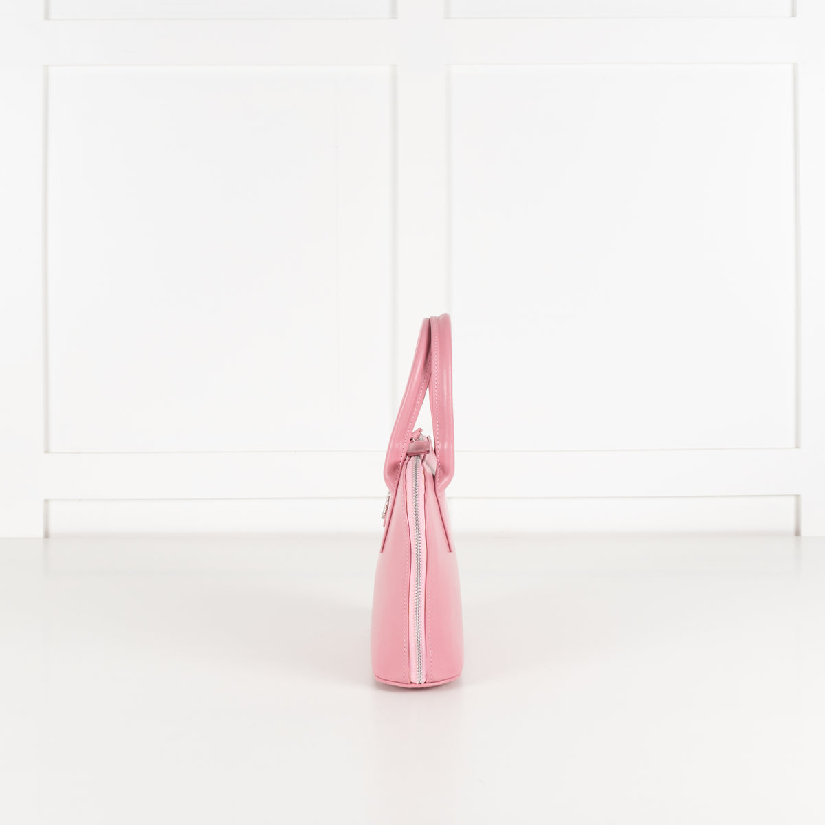 Launer London Pink Leather Silver Hardware Mimi Bag