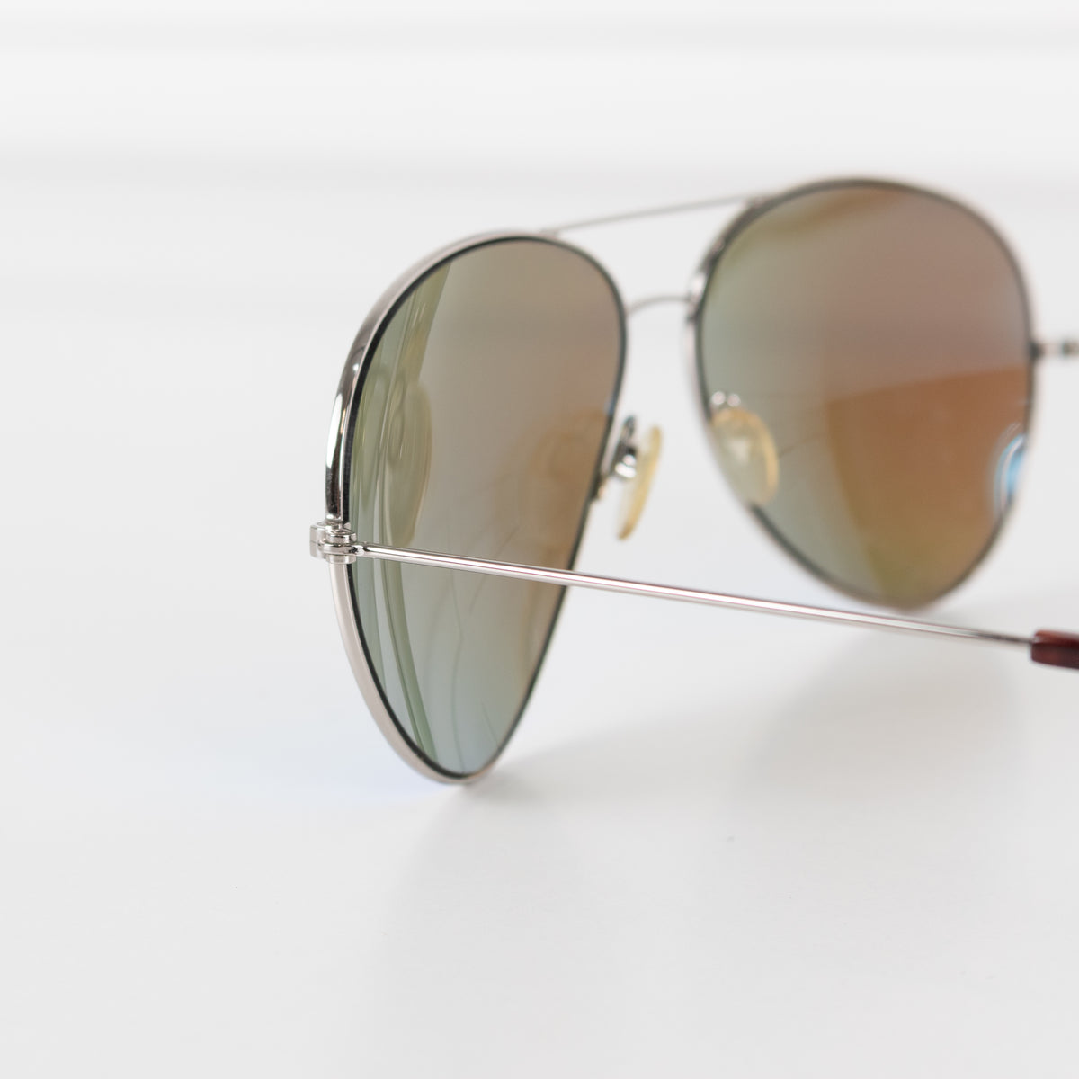 Victoria Beckham Silver Frame & Blue Lens Aviator Sunglasses
