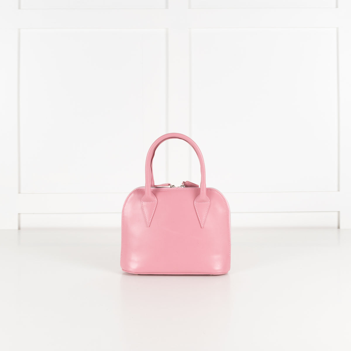 Launer London Pink Leather Silver Hardware Mimi Bag
