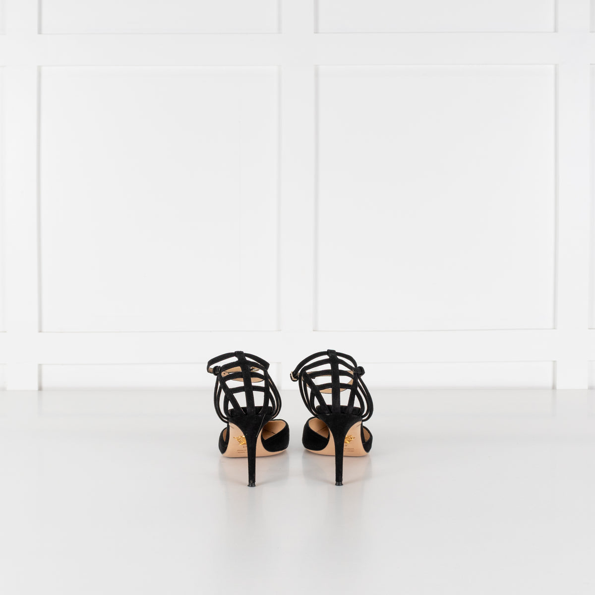 Charlotte Olympia Black Suede Accent D'Orsay Heeled Shoes