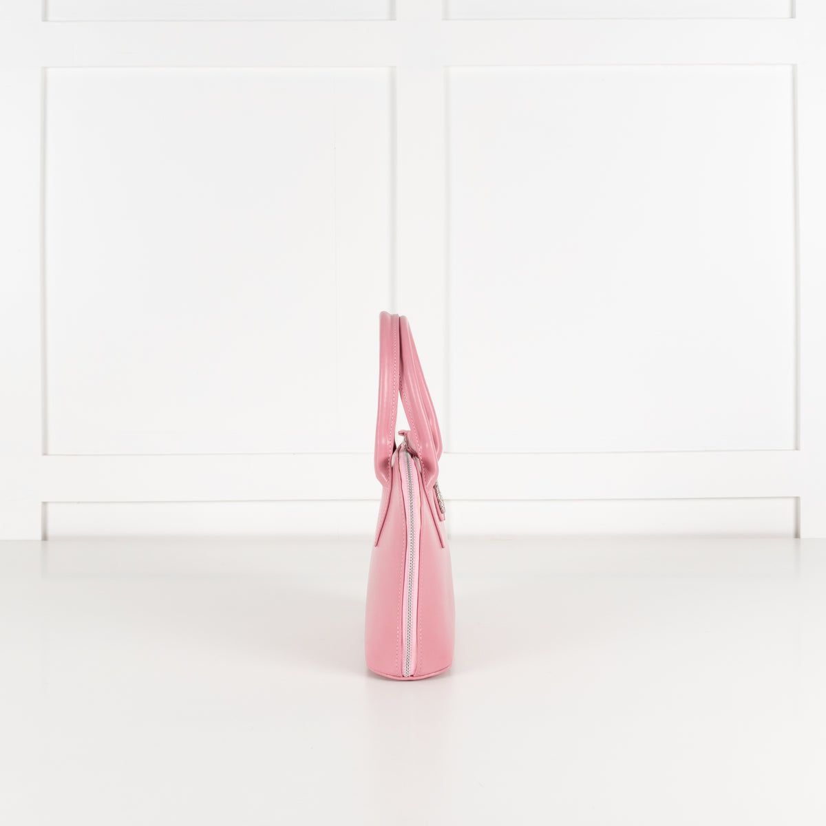 Launer London Pink Leather Silver Hardware Mimi Bag