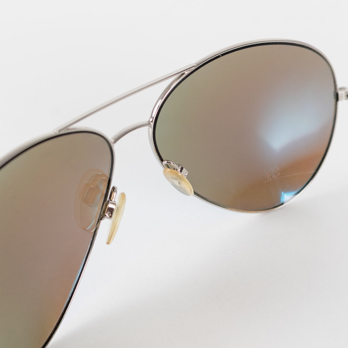 Victoria Beckham Silver Frame & Blue Lens Aviator Sunglasses