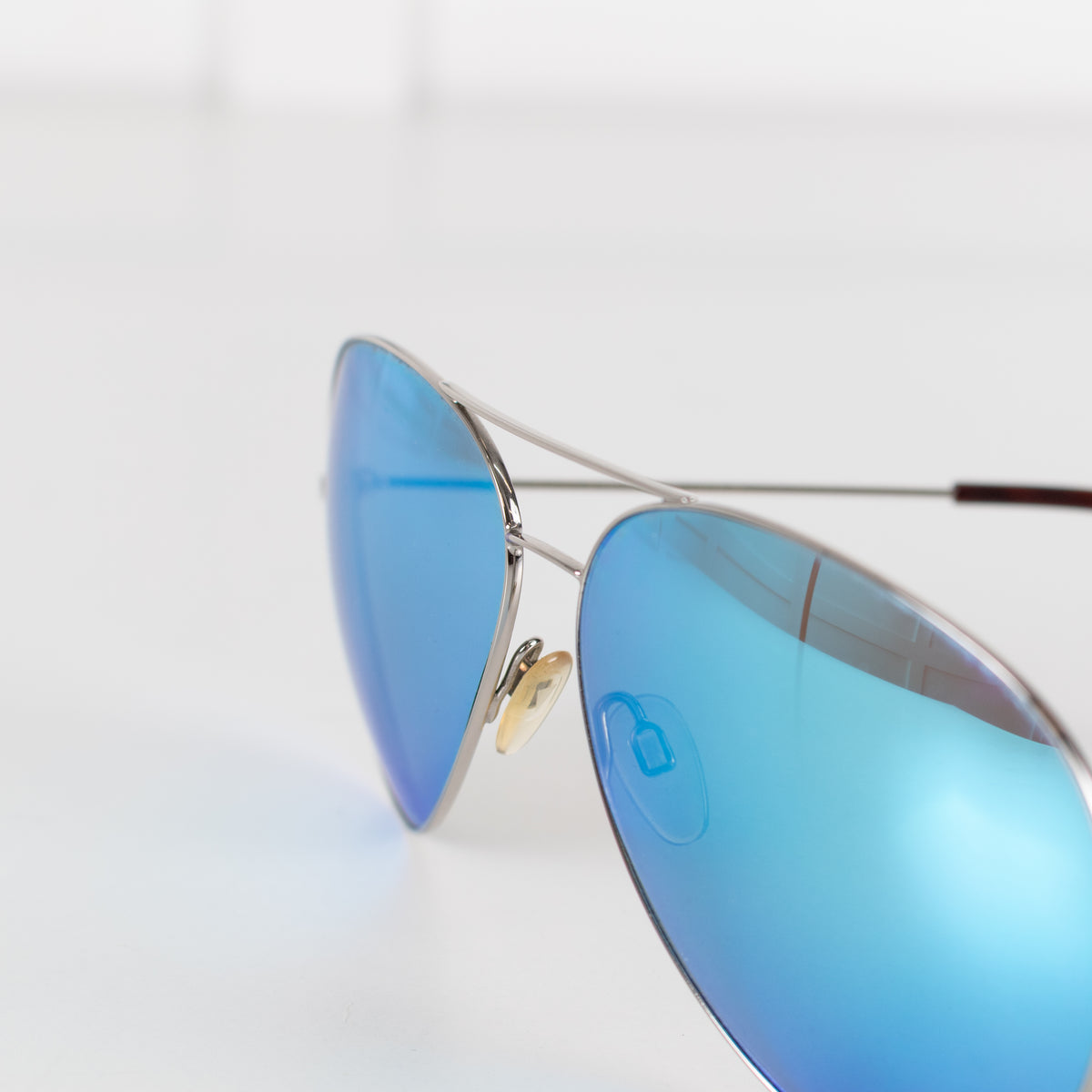 Victoria Beckham Silver Frame & Blue Lens Aviator Sunglasses