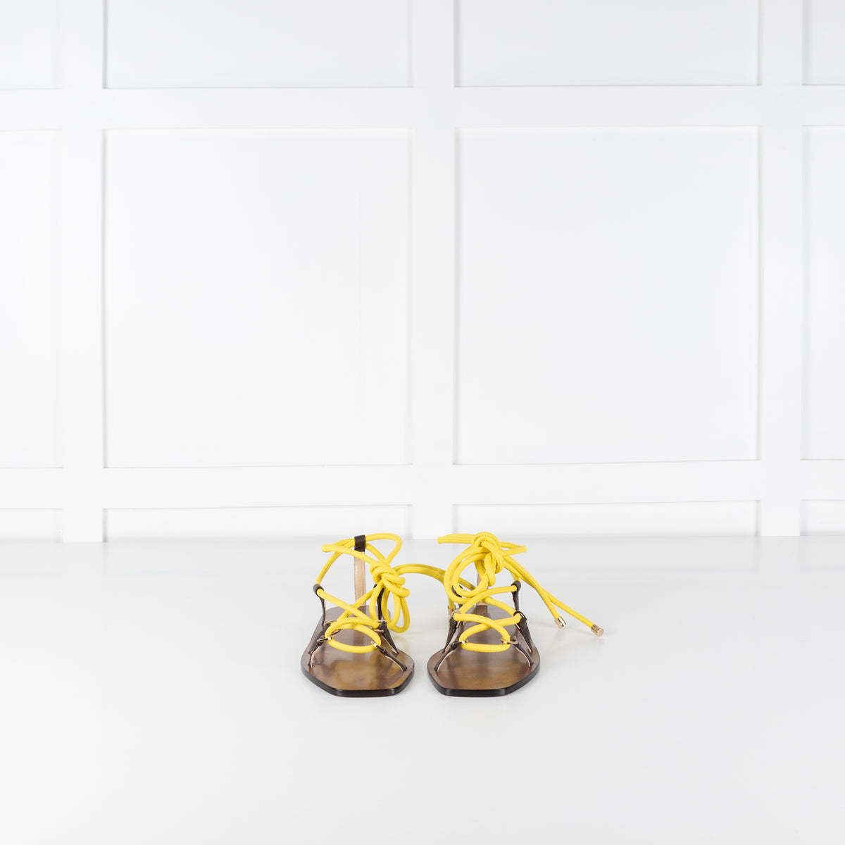 Jimmy Choo Aziza Yellow Wrap Strappy Sandals