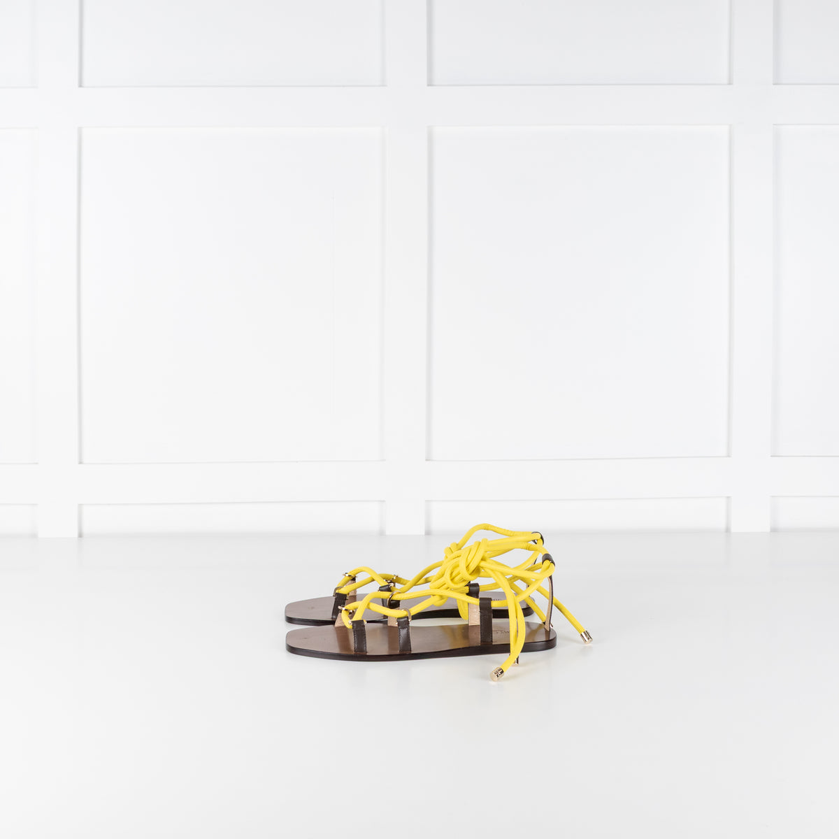 Jimmy Choo Aziza Yellow Wrap Strappy Sandals