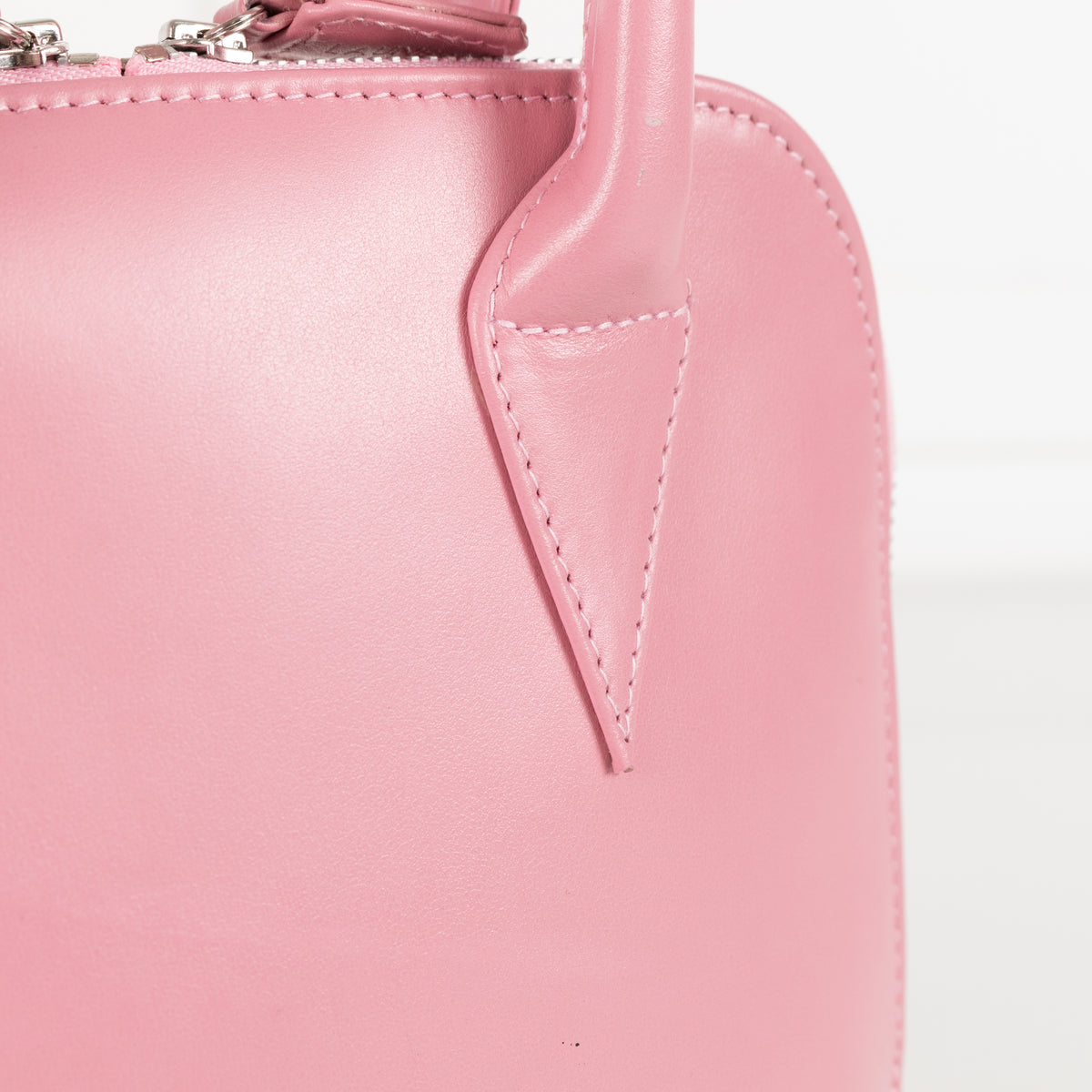 Launer London Pink Leather Silver Hardware Mimi Bag