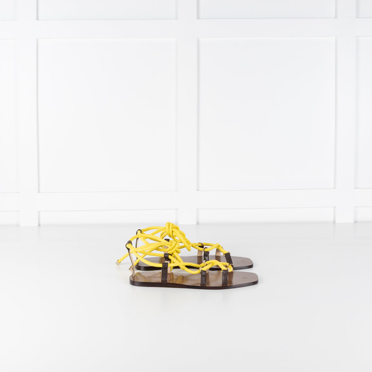 Jimmy Choo Aziza Yellow Wrap Strappy Sandals