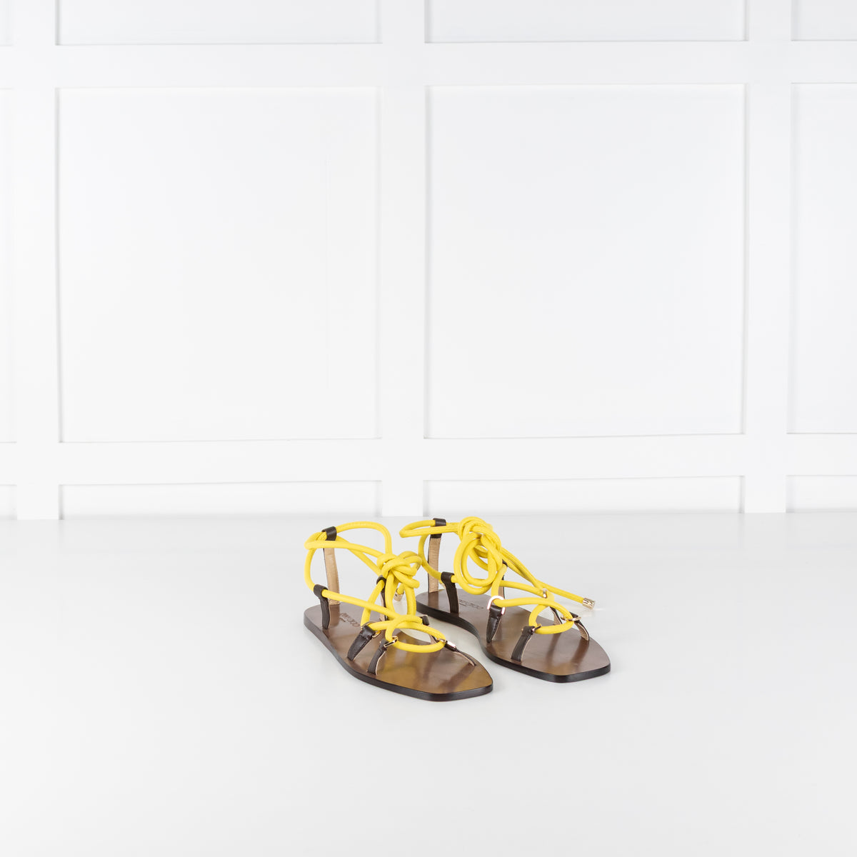 Jimmy Choo Aziza Yellow Wrap Strappy Sandals