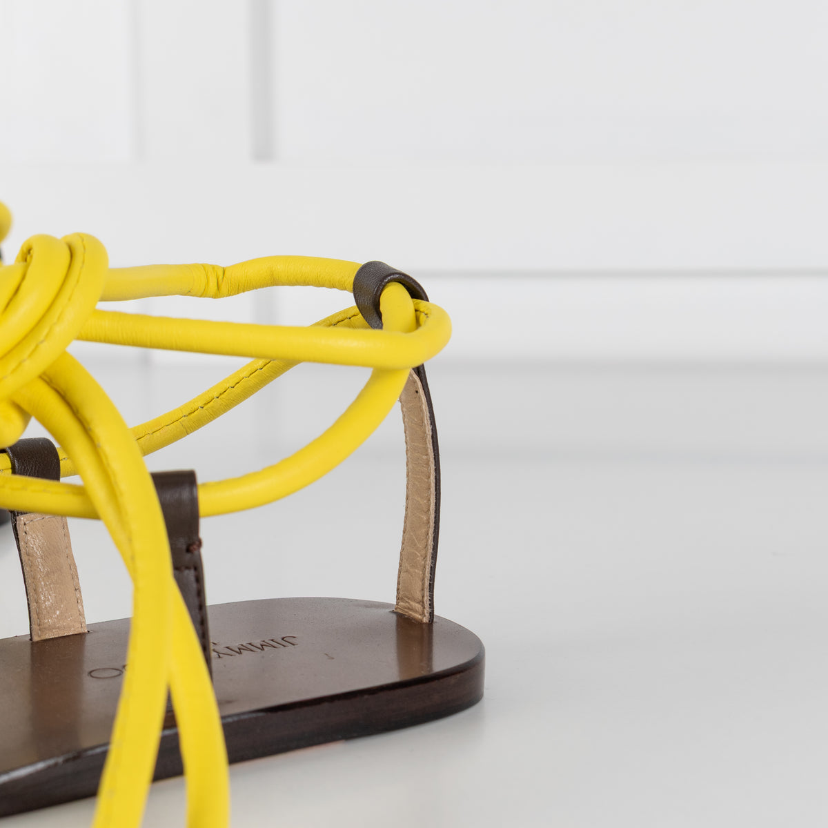 Jimmy Choo Aziza Yellow Wrap Strappy Sandals
