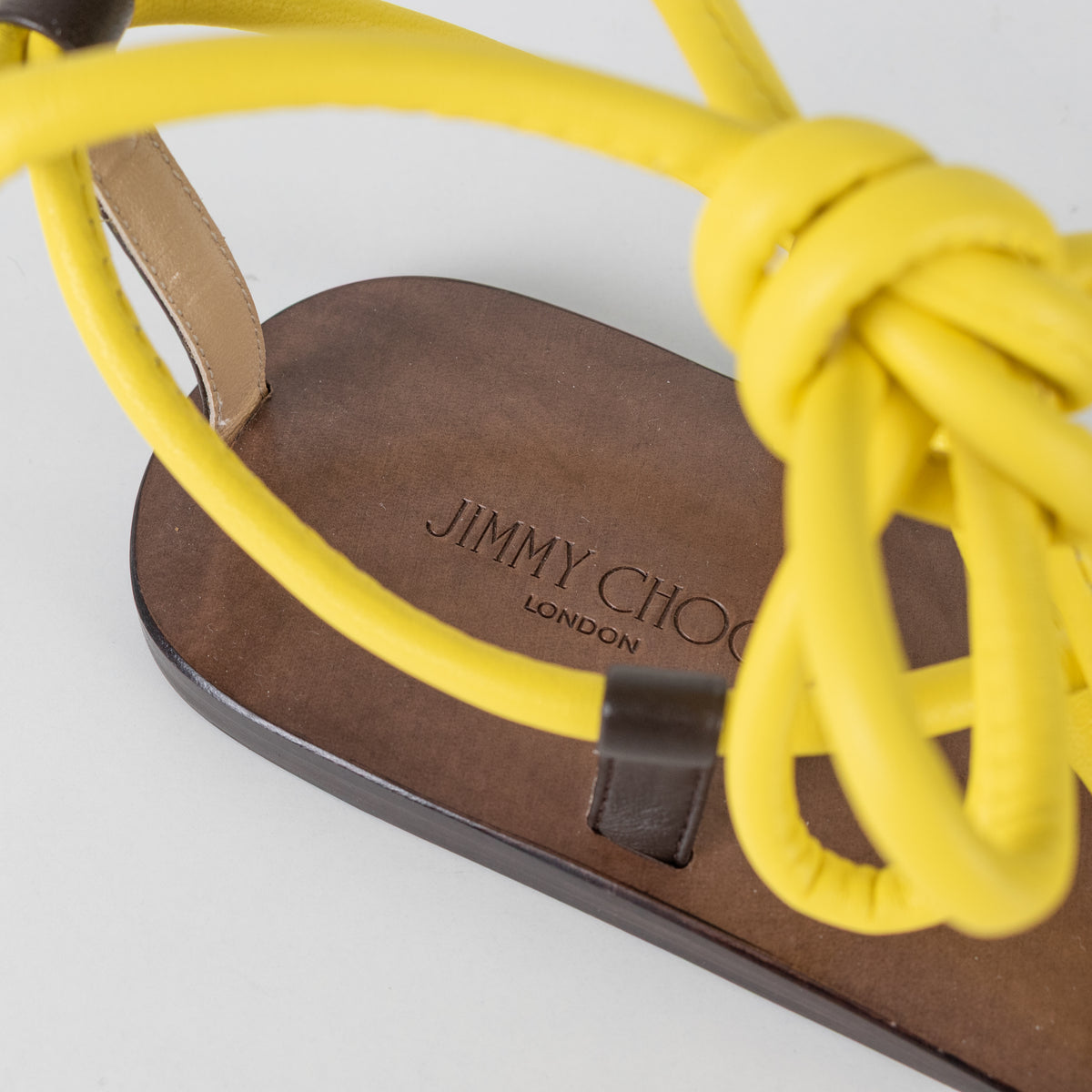 Jimmy Choo Aziza Yellow Wrap Strappy Sandals