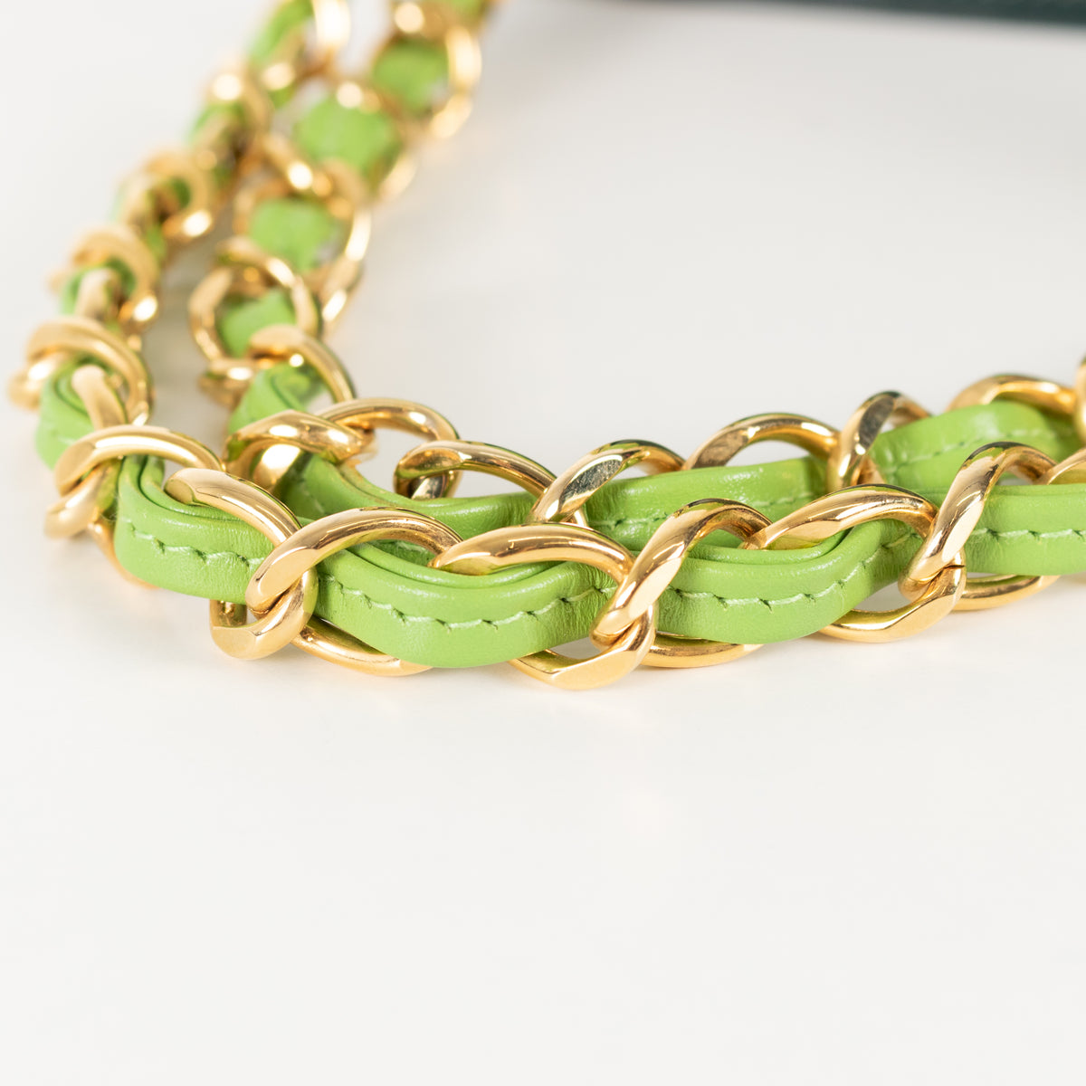 Launer London Forest Green Lime Green Gold Hardware Judi Bag