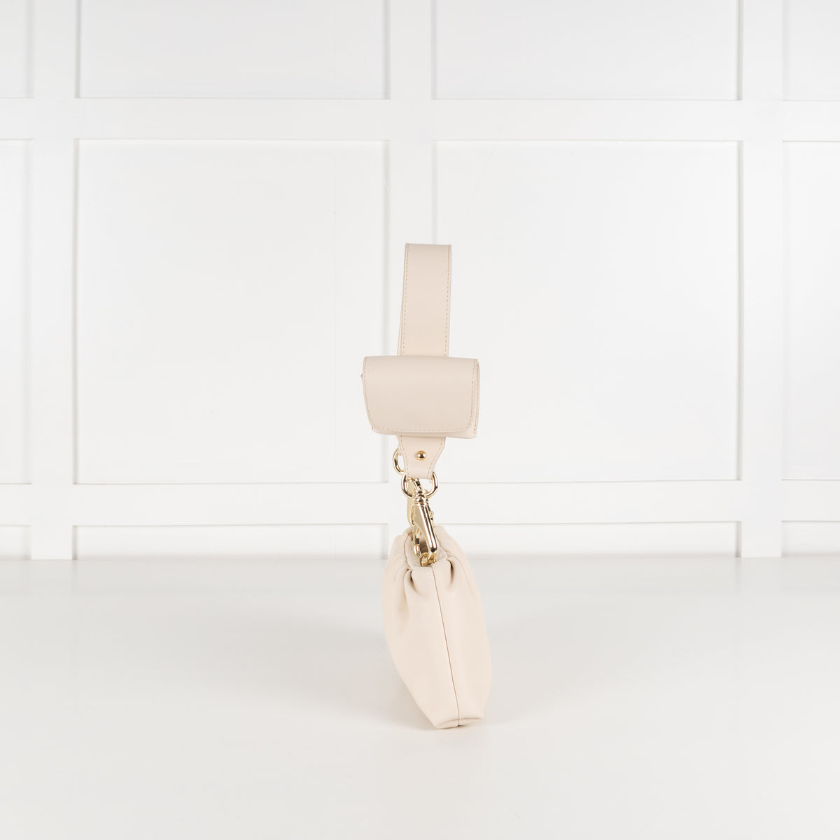 AGL Cream Mini Clutch With Shoulder Strap