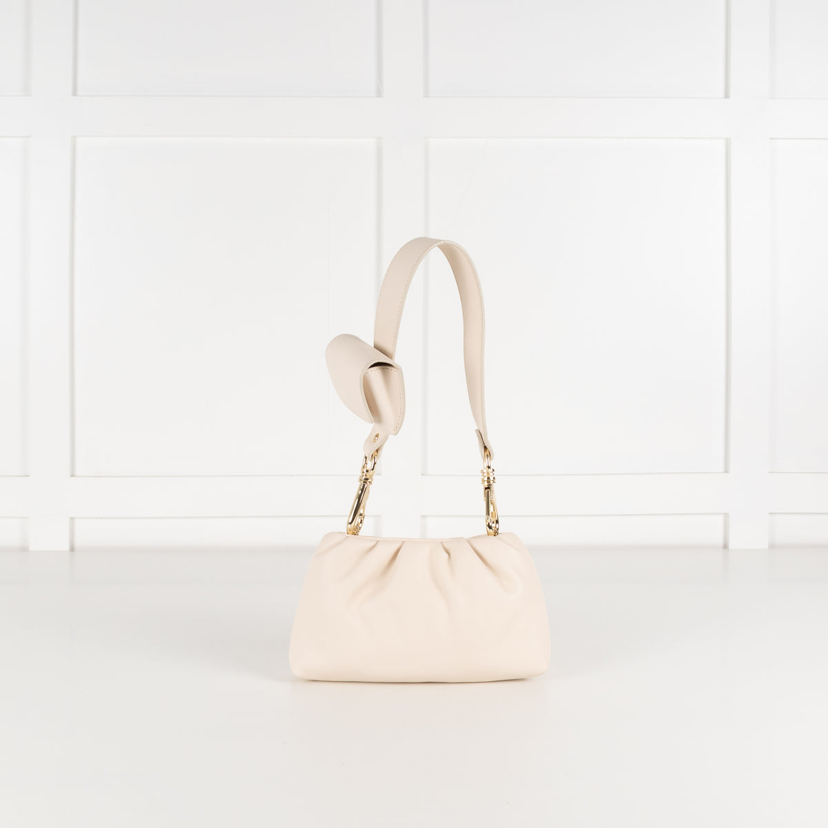 AGL Cream Mini Clutch With Shoulder Strap