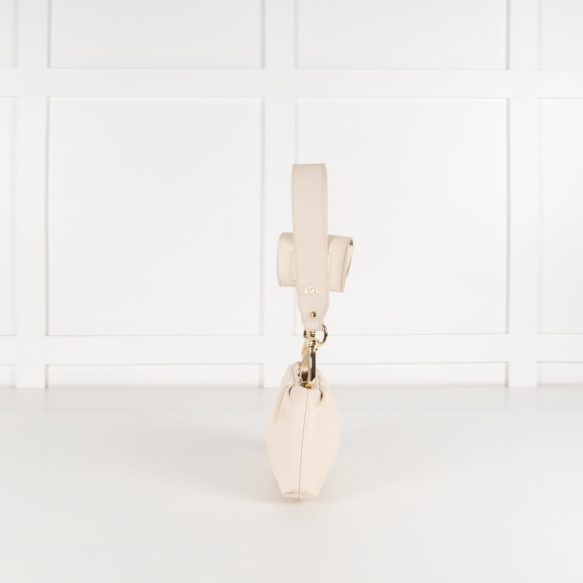 AGL Cream Mini Clutch With Shoulder Strap