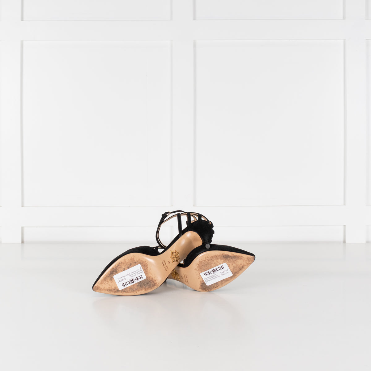 Charlotte Olympia Black Suede Accent D'Orsay Heeled Shoes