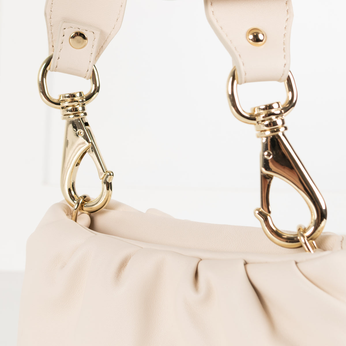 AGL Cream Mini Clutch With Shoulder Strap