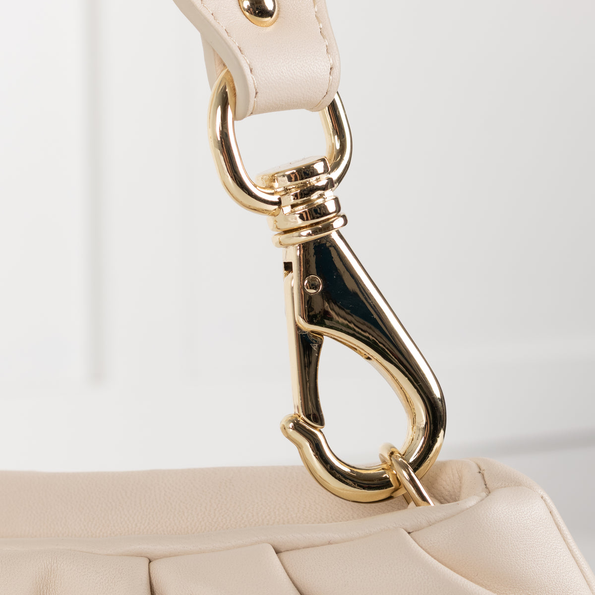 AGL Cream Mini Clutch With Shoulder Strap