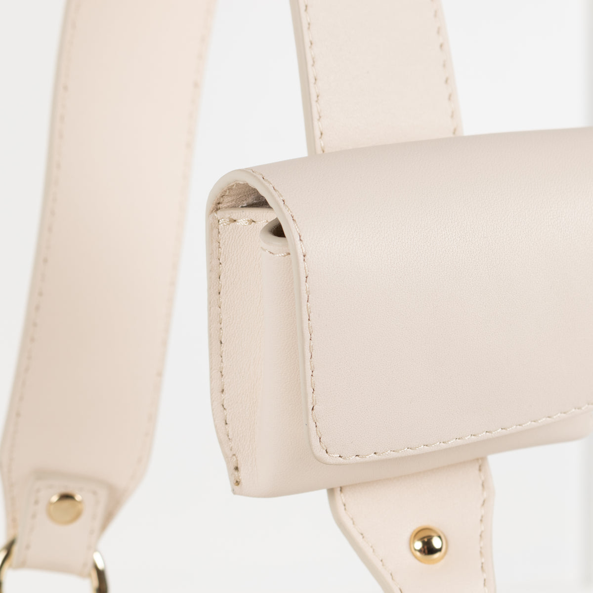 AGL Cream Mini Clutch With Shoulder Strap