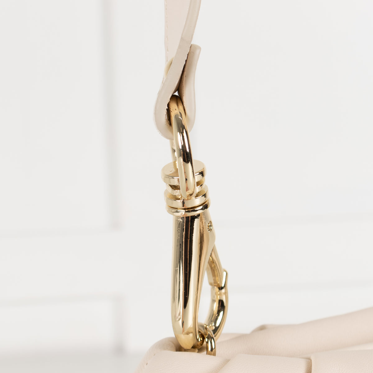 AGL Cream Mini Clutch With Shoulder Strap