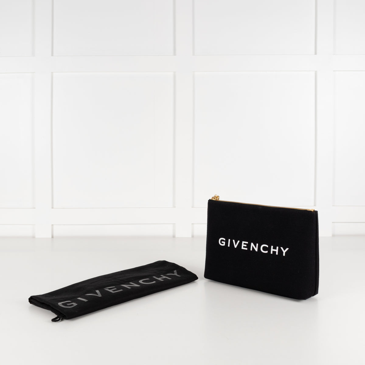 Givenchy Black Cotton Travel Pouch With Logo