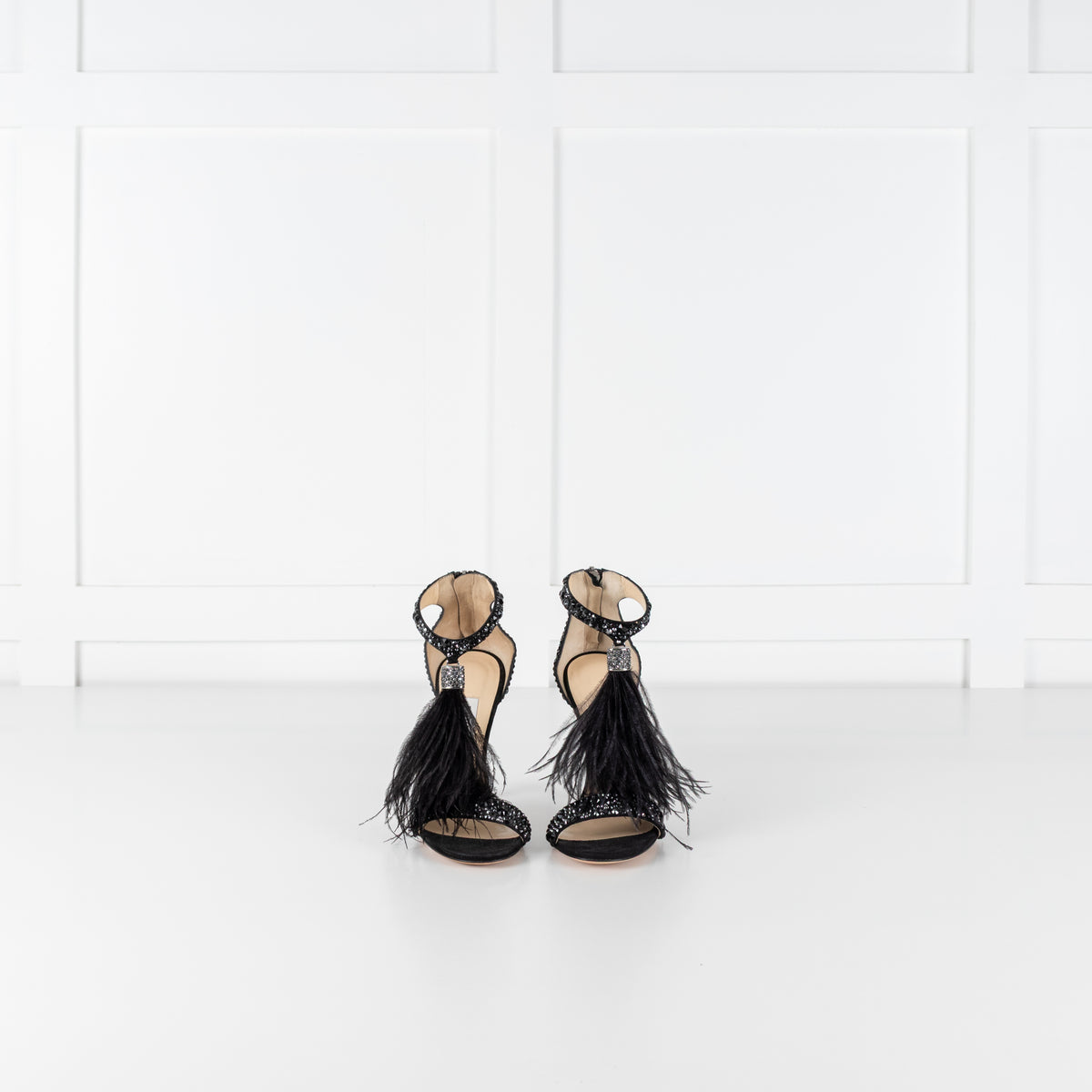 Jimmy Choo Viola 110 Black Jewelled Heels