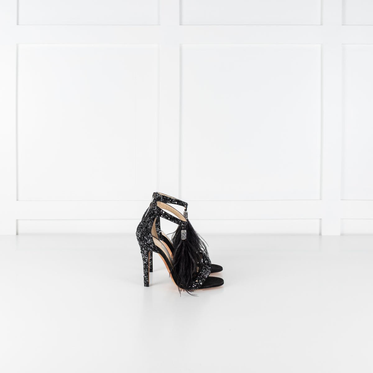 Jimmy Choo Viola 110 Black Jewelled Heels