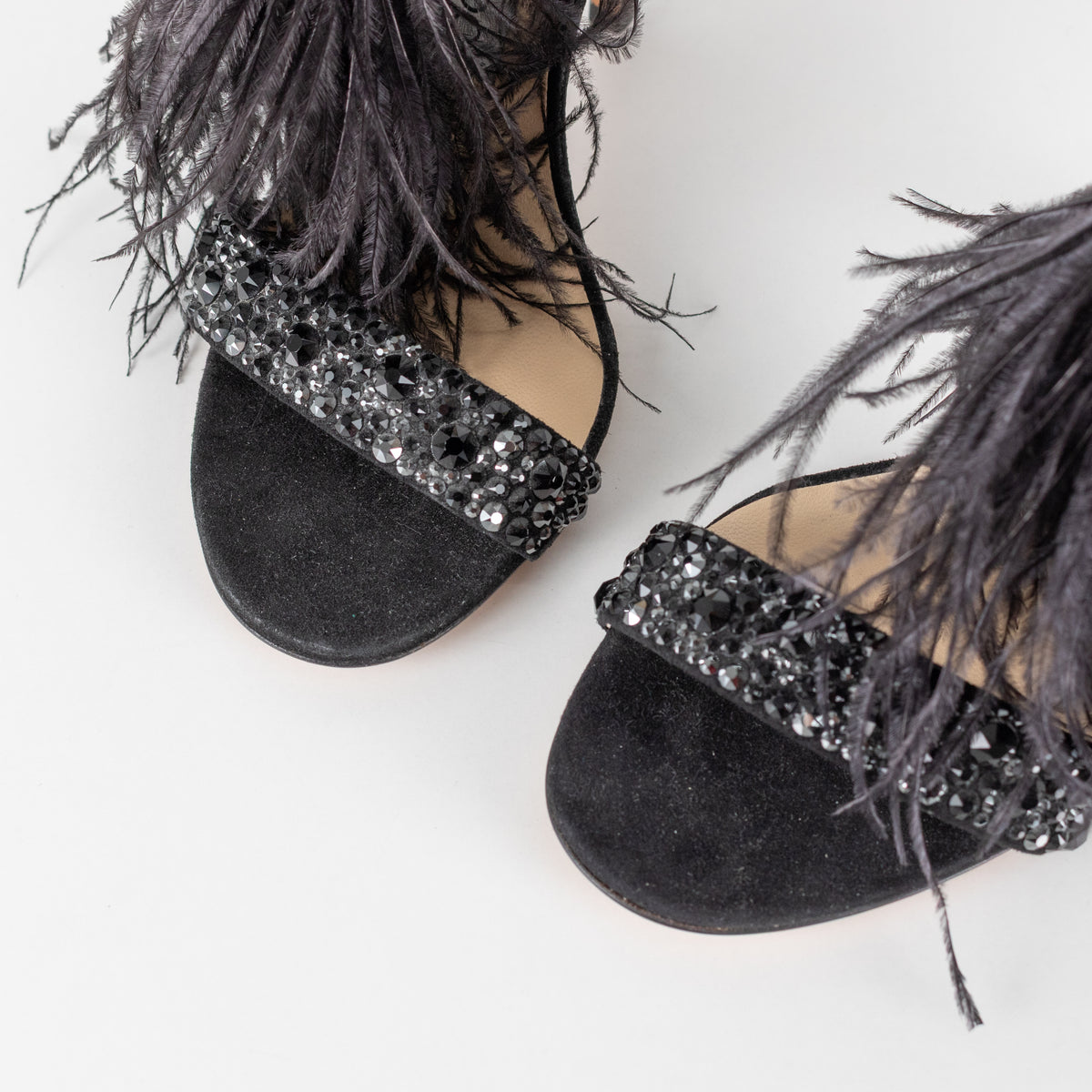 Jimmy Choo Viola 110 Black Jewelled Heels